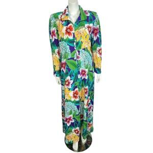 Vintage Kathleen Usherwood House Dress Womens Size Large Periphery Floral